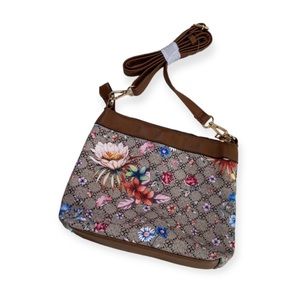 Boutique Floral & Cognac Crossbody